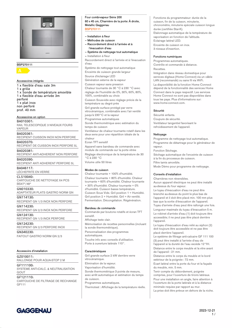 Imagen de la primera página del manual del dispositivo BSP270111