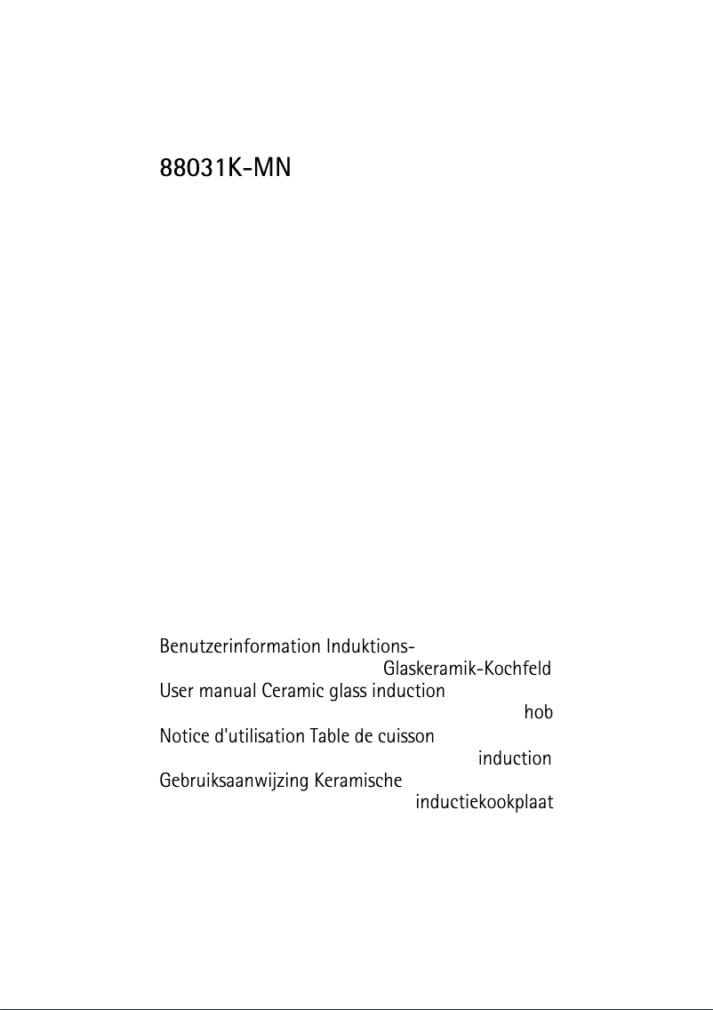 Page 1 de la notice Manuel utilisateur AEG-Electrolux 88031 KMN