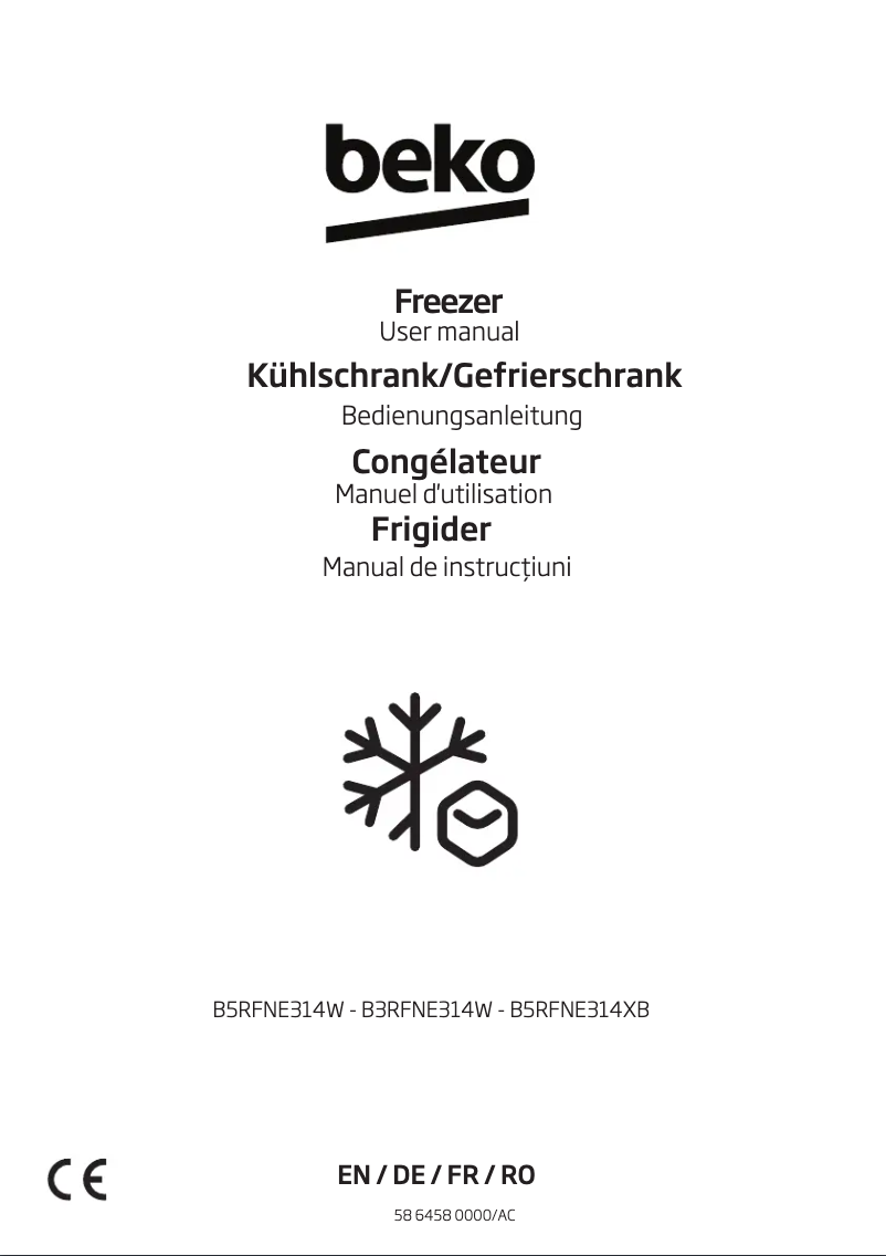 Page n°1 - Manuel utilisateur Beko B5RFNE314XB