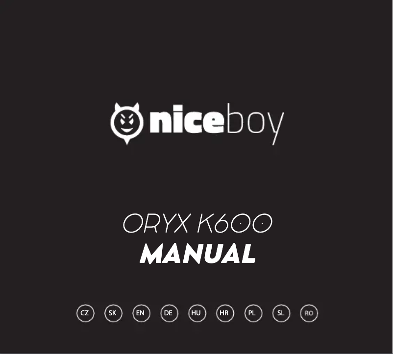 Page n°1 - Manuel utilisateur Niceboy ORYX K600