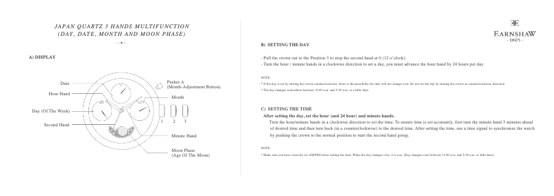 Page 1 de la notice Manuel utilisateur Earnshaw Maskelyne ES-8031-05