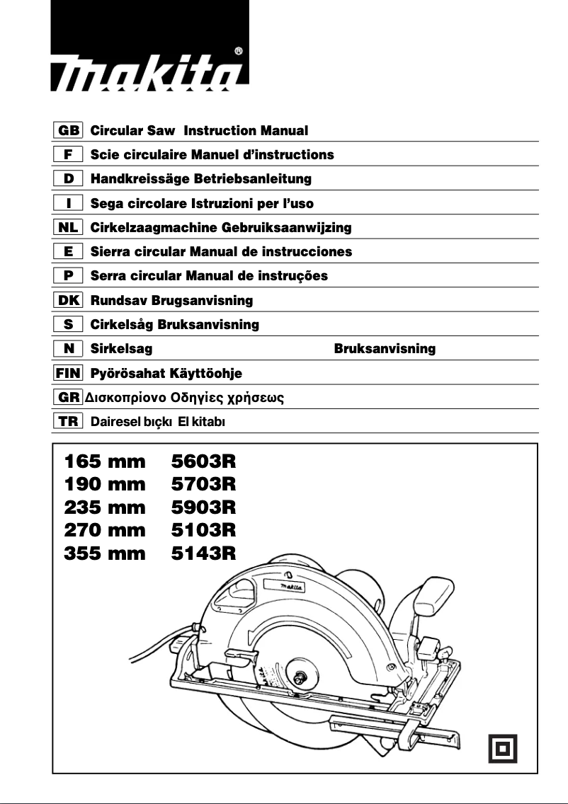 Page 1 de la notice Manuel utilisateur Makita 5603RK