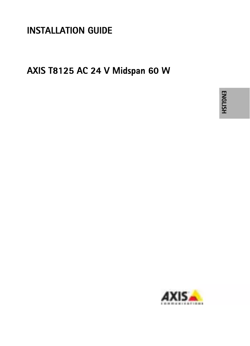 Page 1 de la notice Manuel utilisateur Axis T8124