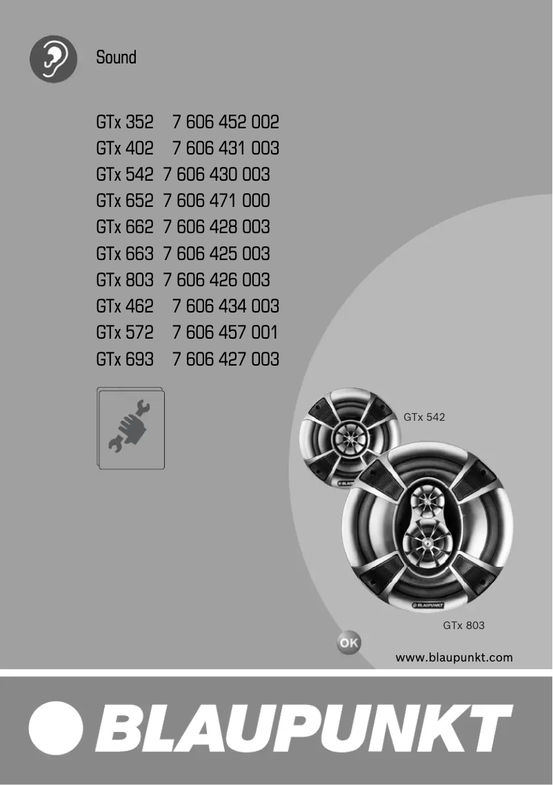 Page n°1 - Manuel utilisateur Blaupunkt GTx 542 DE