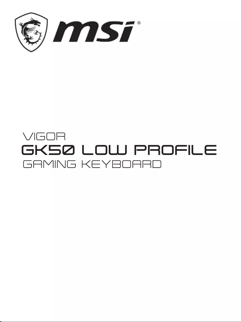 Página 1 del manual Manual de usuario MSI Vigor GK50 Low Profile