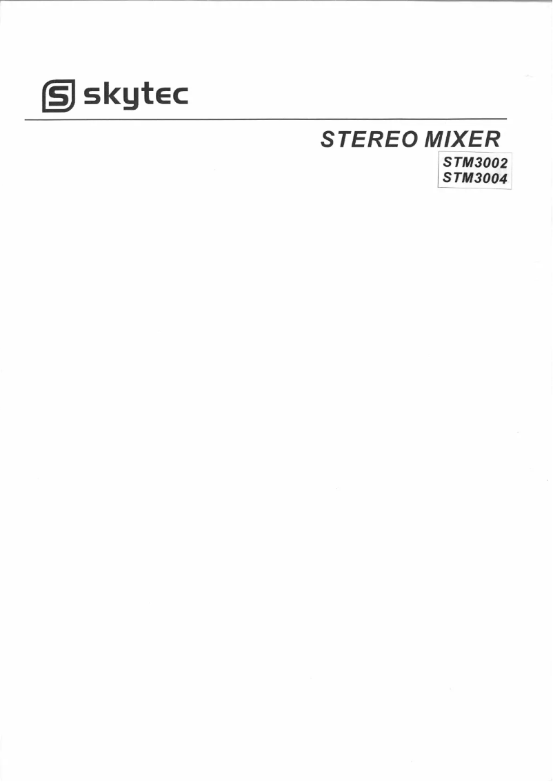 Page 1 de la notice Manuel utilisateur Skytec STM-3004