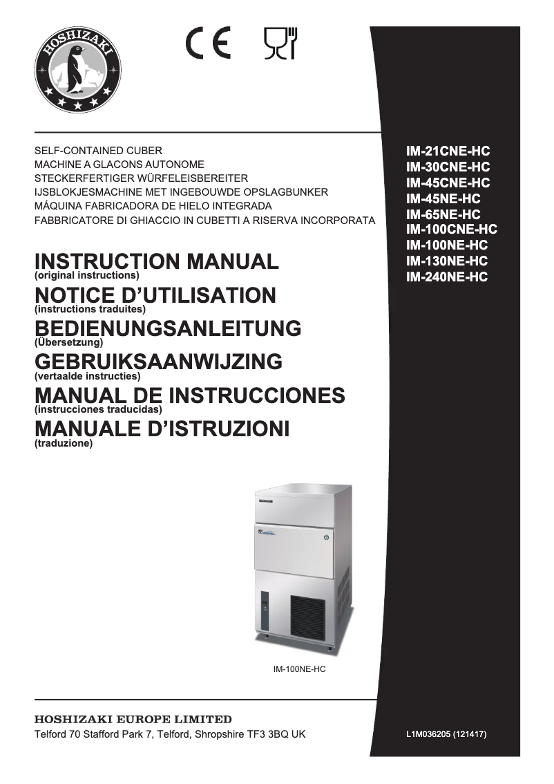 Página 1 del manual Manual de usuario Hoshizaki IM-65NE-HC-S