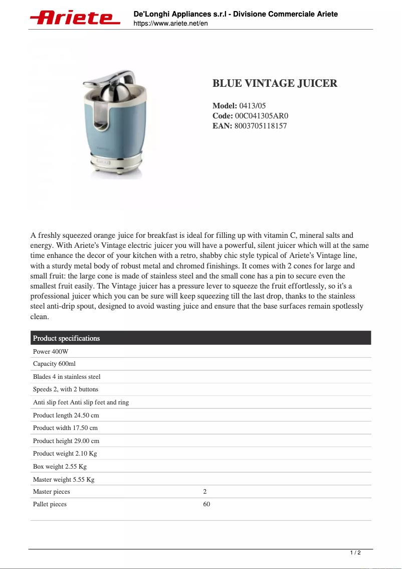 Image de la première page du manuel de l'appareil Vintage 413