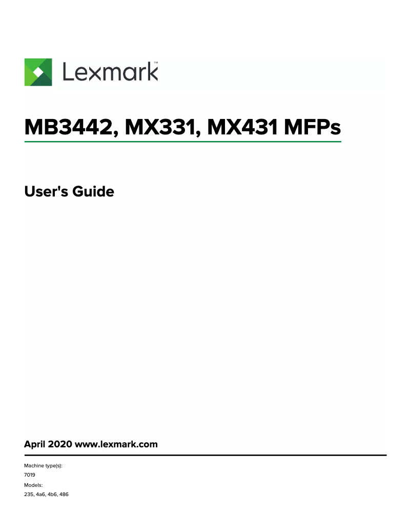 Image de la première page du manuel de l'appareil C3426dw