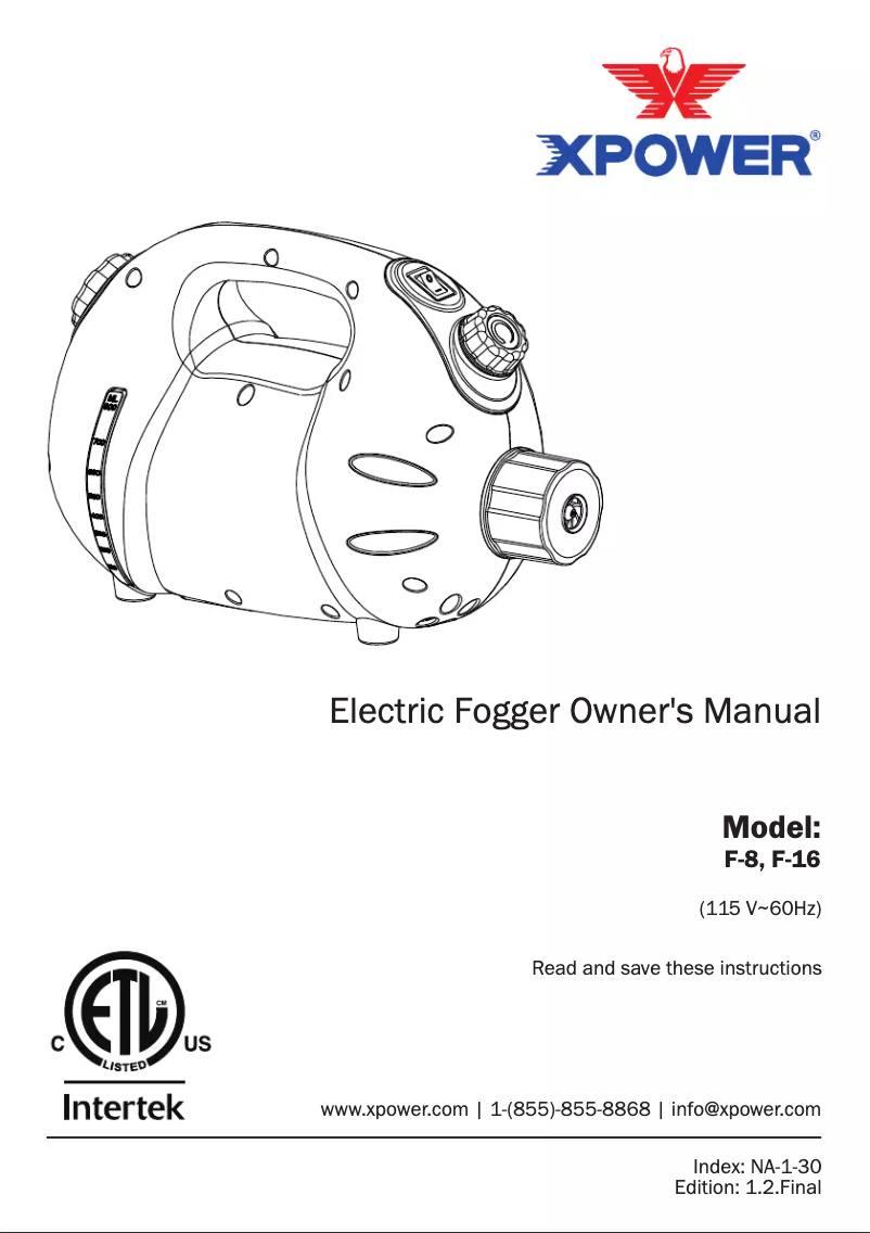 Página 1 del manual Manual de usuario XPower F-16B