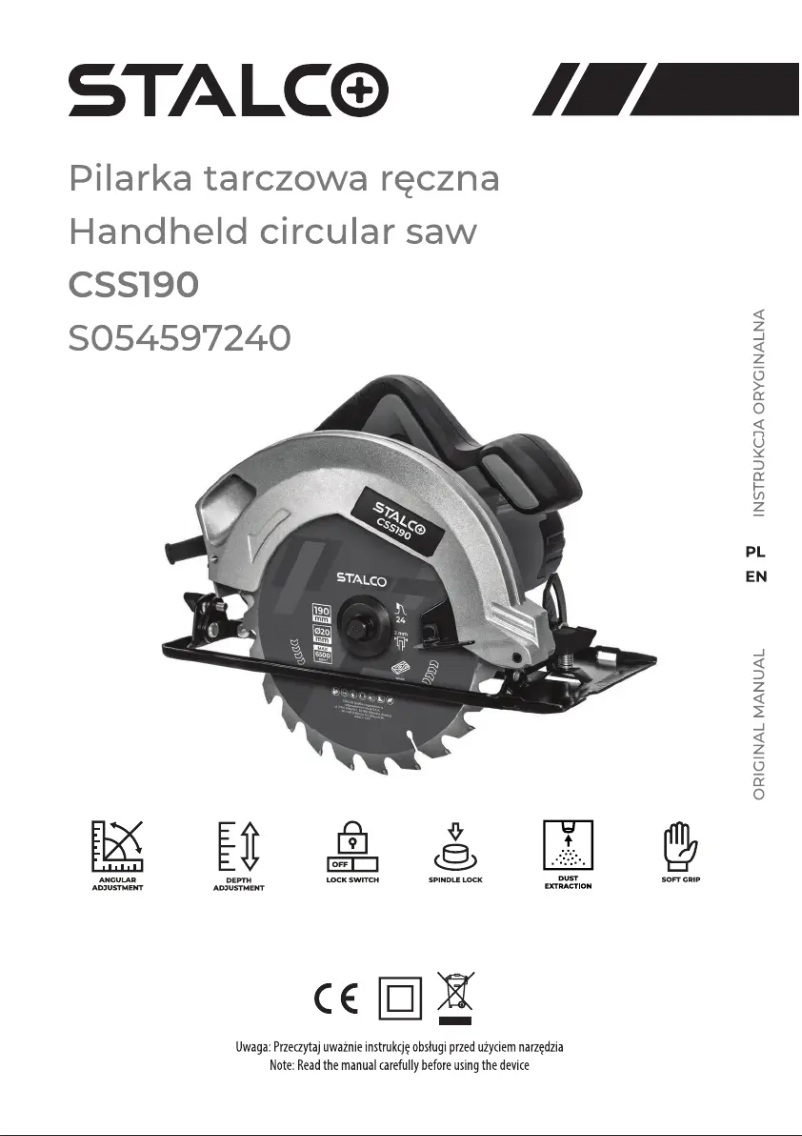 Page 1 de la notice Manuel utilisateur Stalco CSS190
