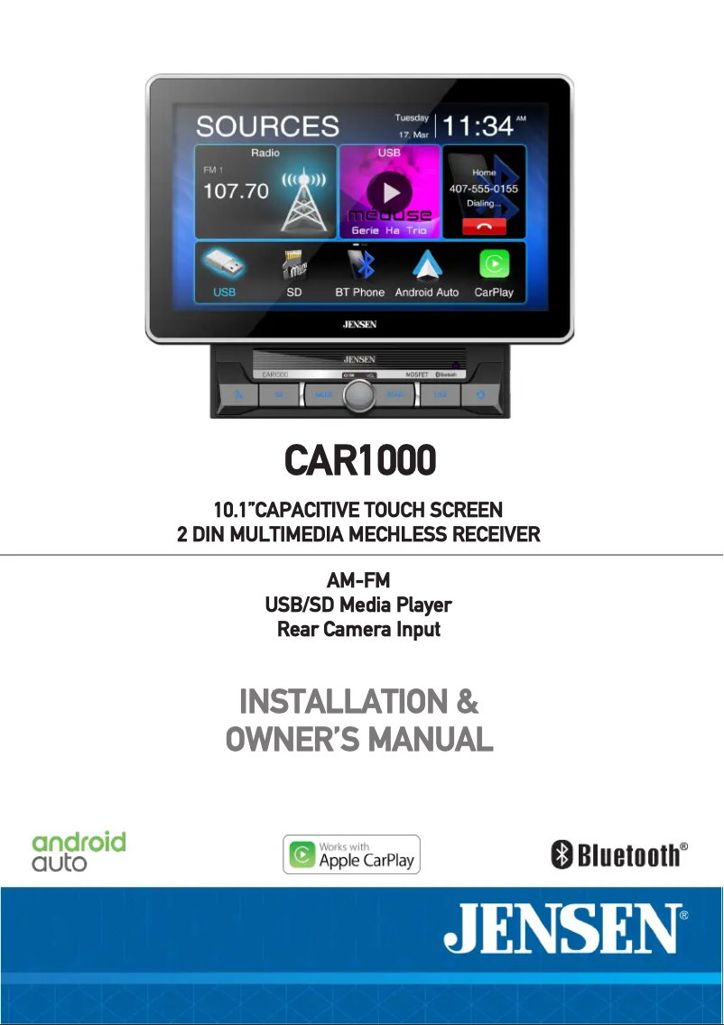 Page 1 de la notice Manuel utilisateur Jensen CAR1000