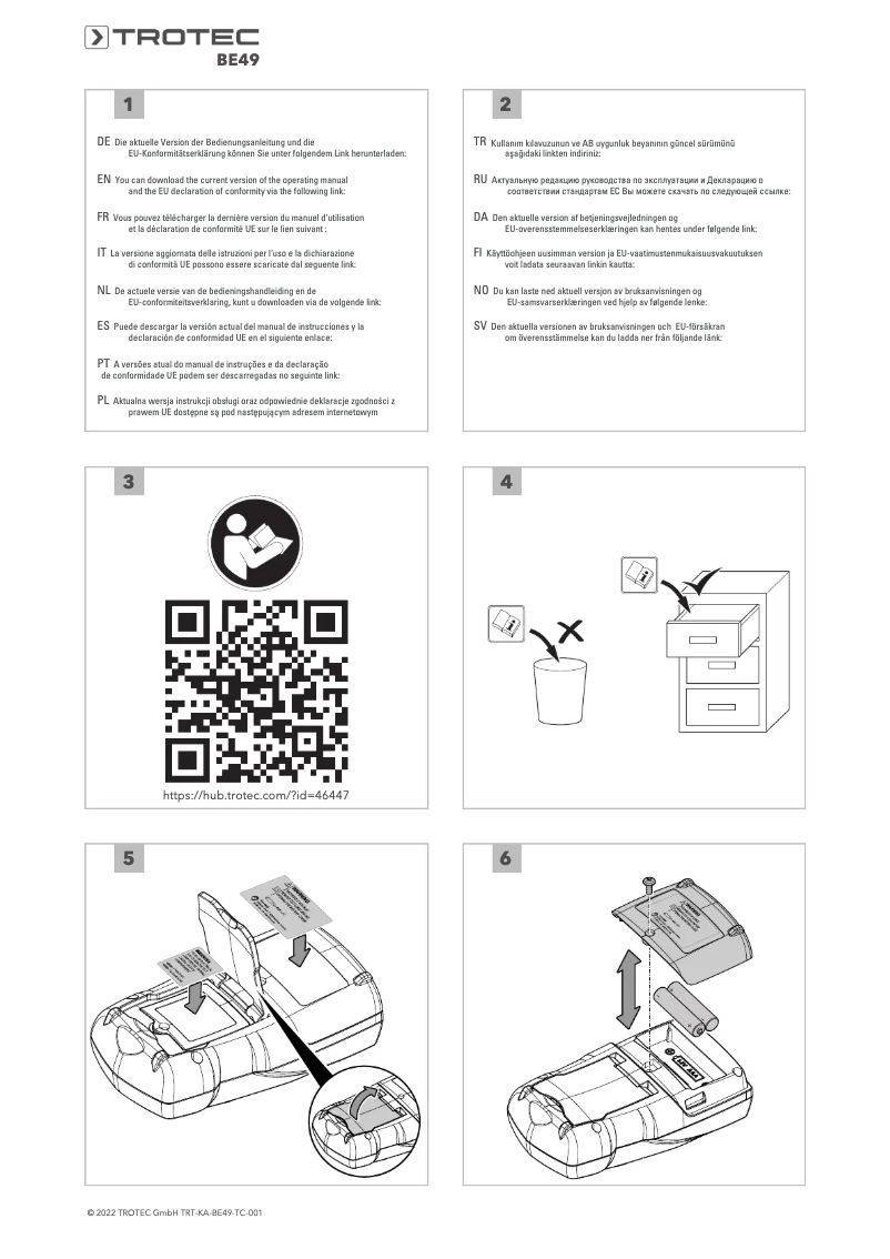 Image de la première page du manuel de l'appareil BE49