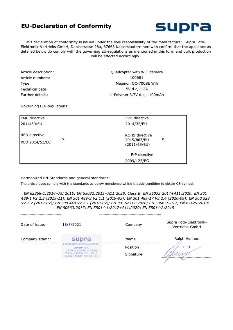 Page 1 de la notice Manuel utilisateur Maginon QC-700SE