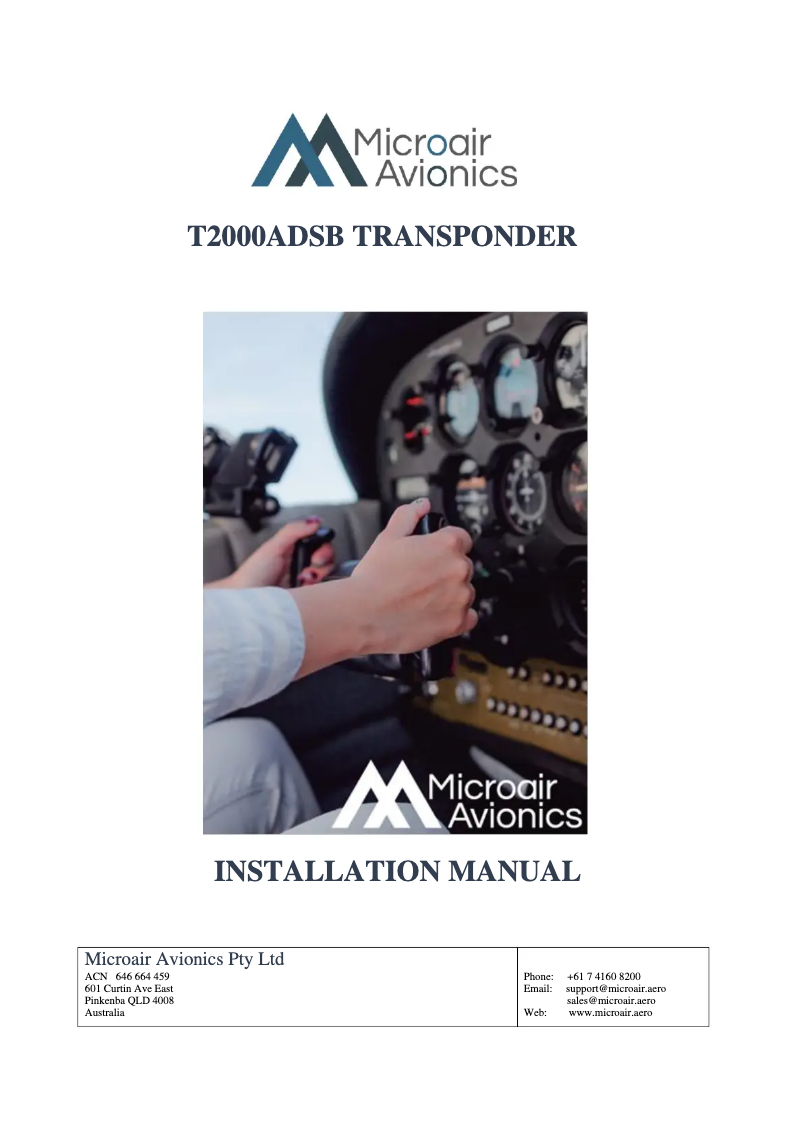 Image de la première page du manuel de l'appareil T2000ADSB