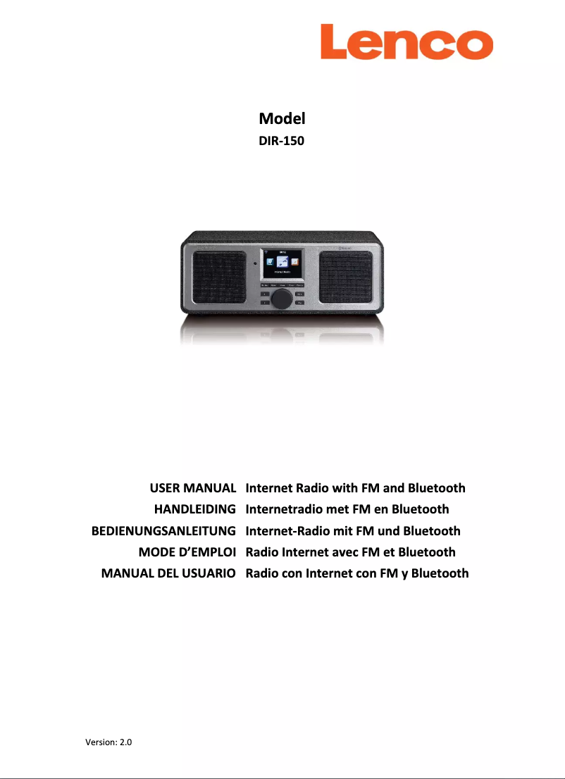 Page 1 de la notice Manuel utilisateur Lenco DIR-150