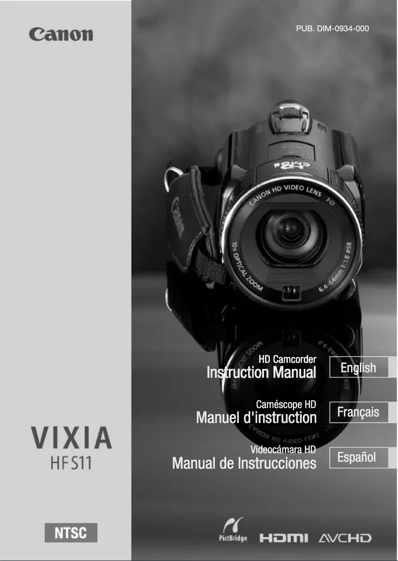 Page n°1 - Manuel utilisateur Canon VIXIA HF S11