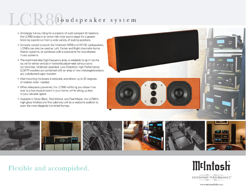 Page 1 de la notice Brochure McIntosh LCR80
