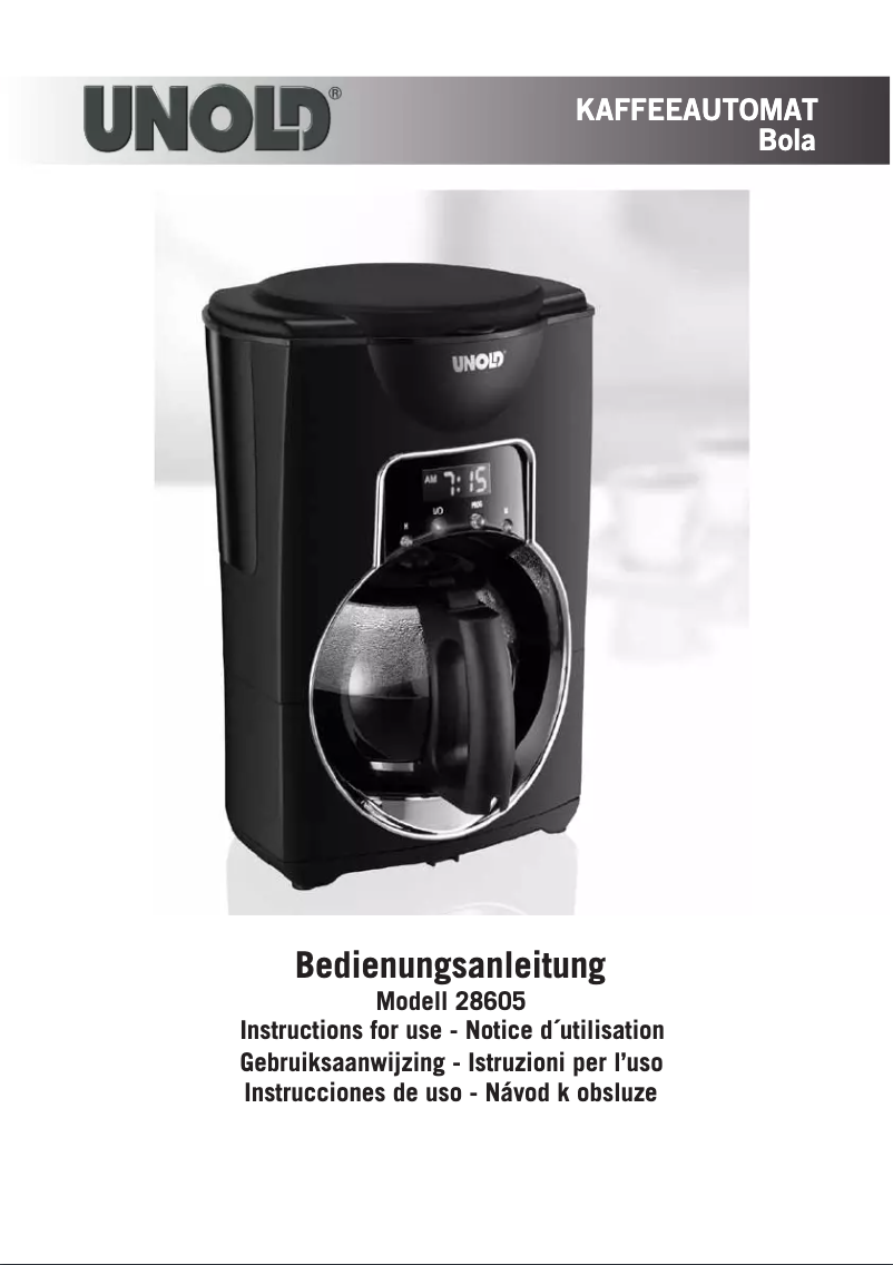 Page 1 de la notice Manuel utilisateur Unold 28605