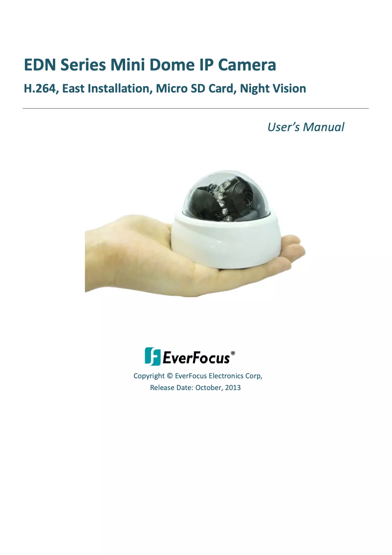 Page n°1 - Manuel utilisateur EverFocus EDN2260