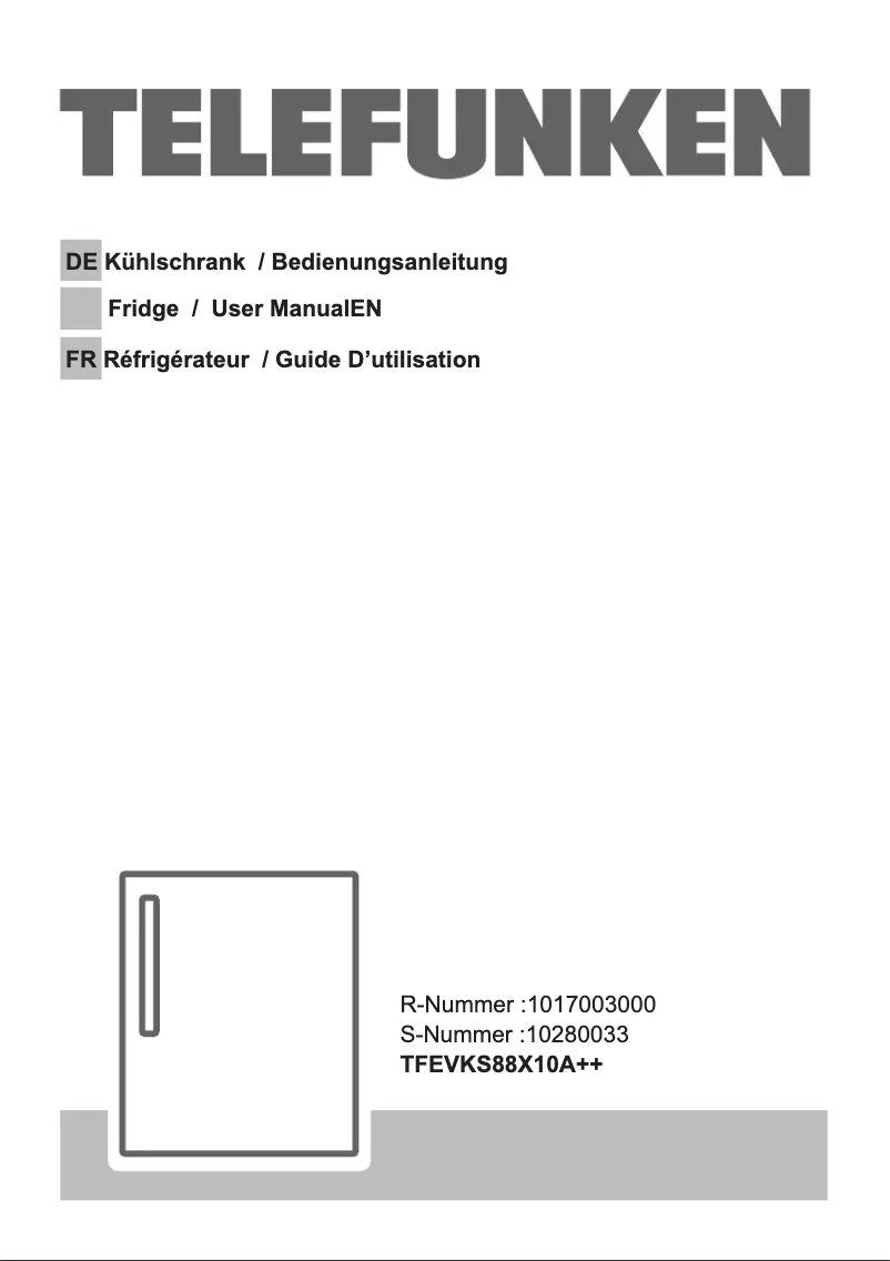 Page 1 de la notice Manuel utilisateur Telefunken TFEVKS88X10A++
