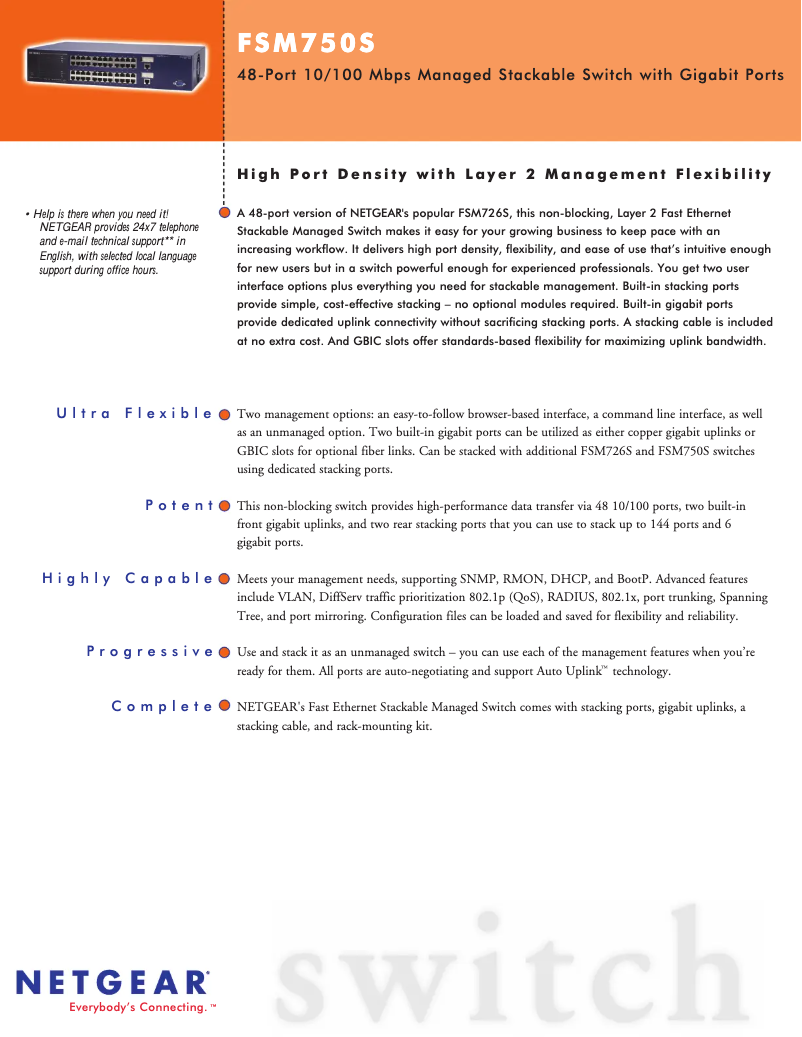 Page n°1 - Fiche technique Netgear FSM750S