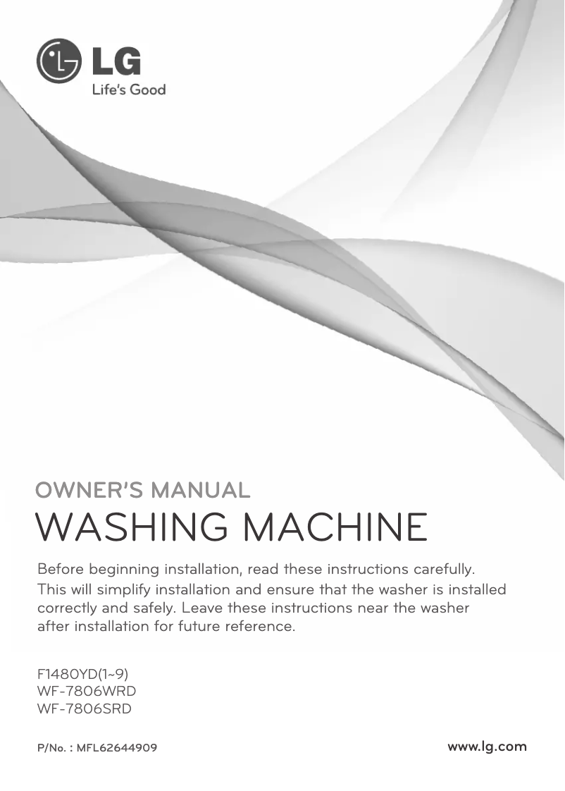 Page 1 de la notice Manuel utilisateur LG F1480YD5