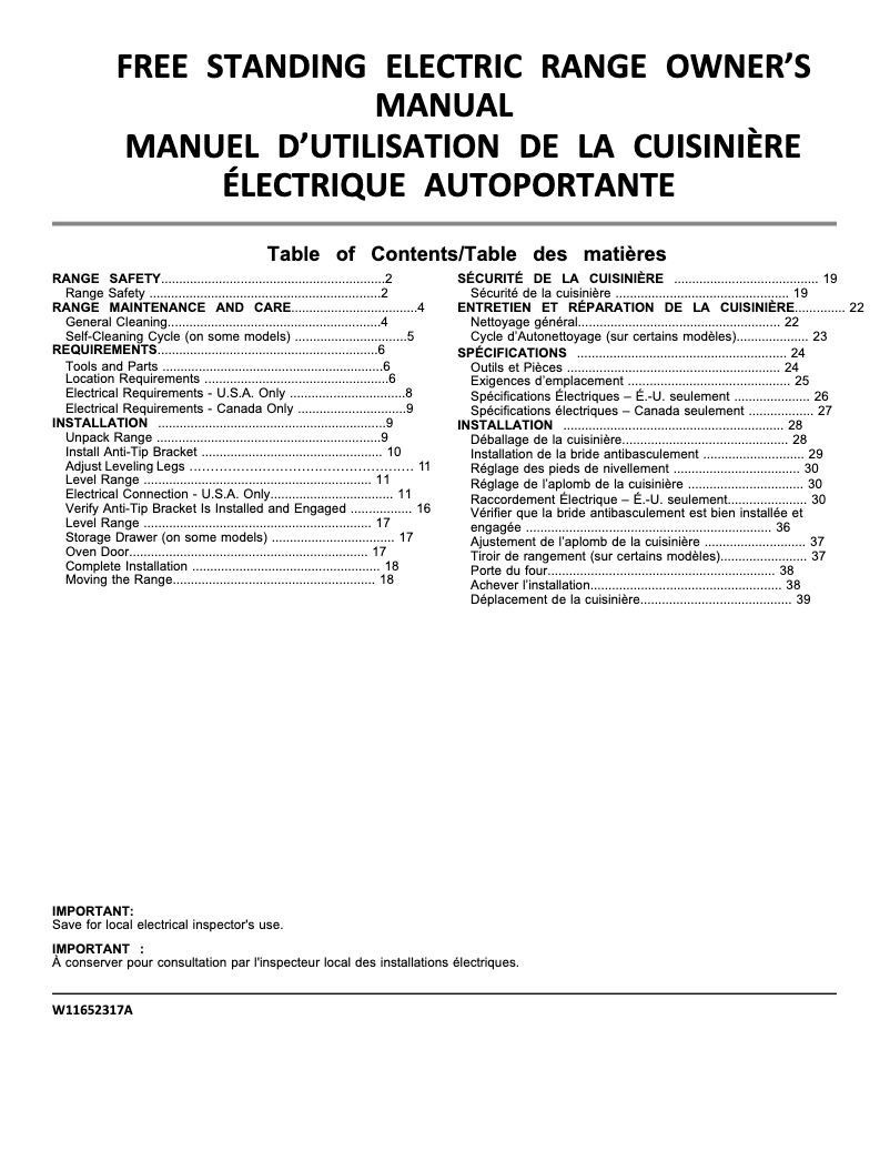 Page 1 de la notice Manuel utilisateur Amana ACR4303MFS