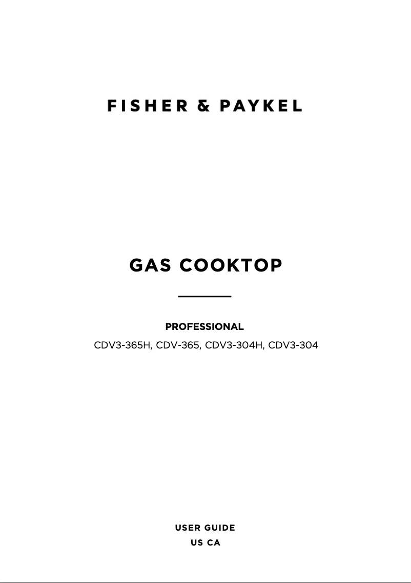 Page 1 de la notice Manuel utilisateur Fisher & Paykel CDV3-304