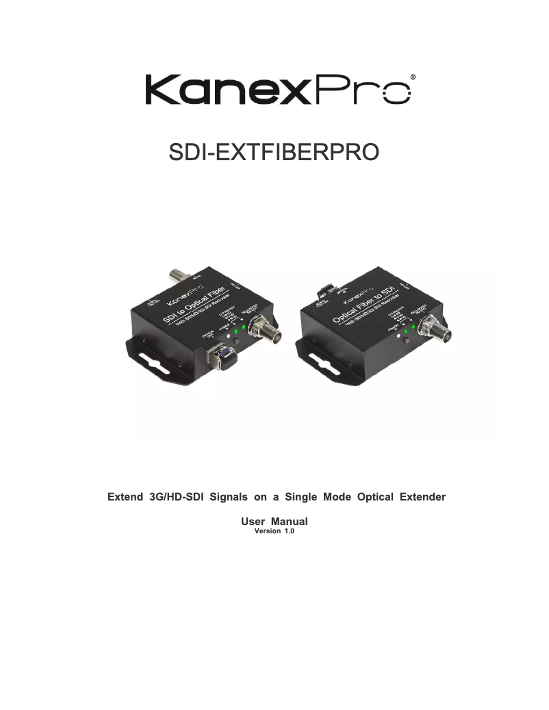 Página 1 del manual Manual de usuario KanexPro SDI-EXTFIBERPRO