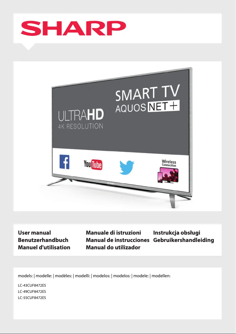 Page 1 de la notice Manuel utilisateur Sharp LC-55CUF8472ES