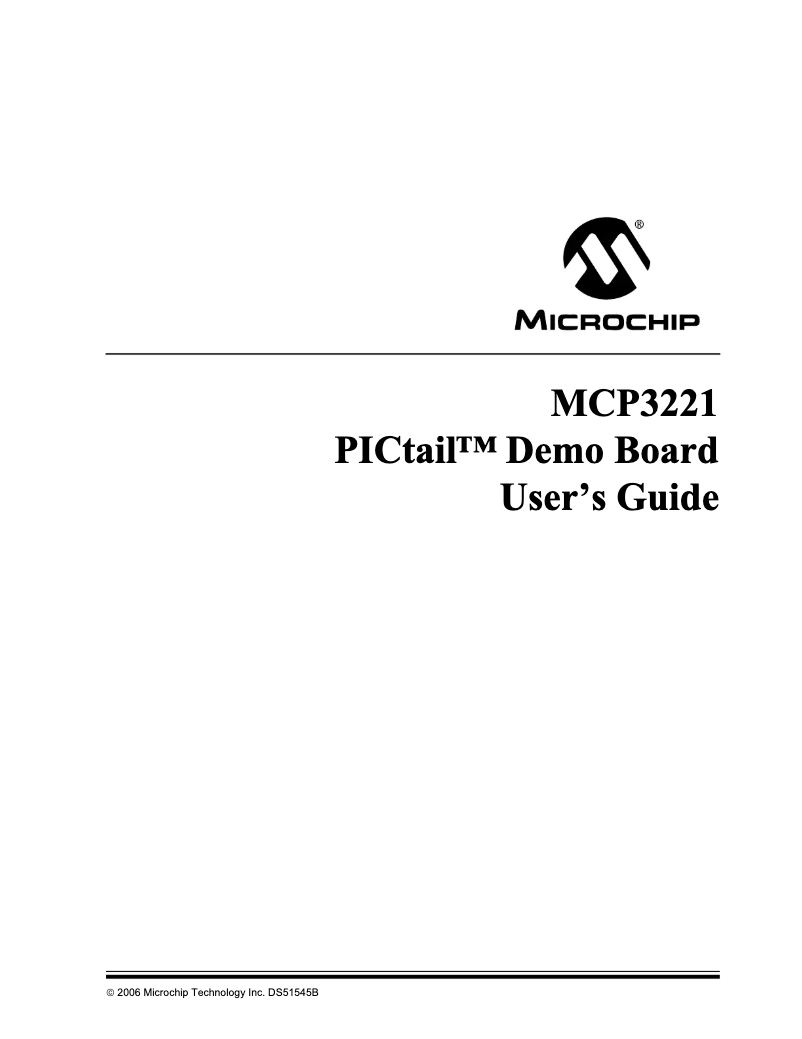 Page 1 de la notice Manuel utilisateur Microchip MCP3221