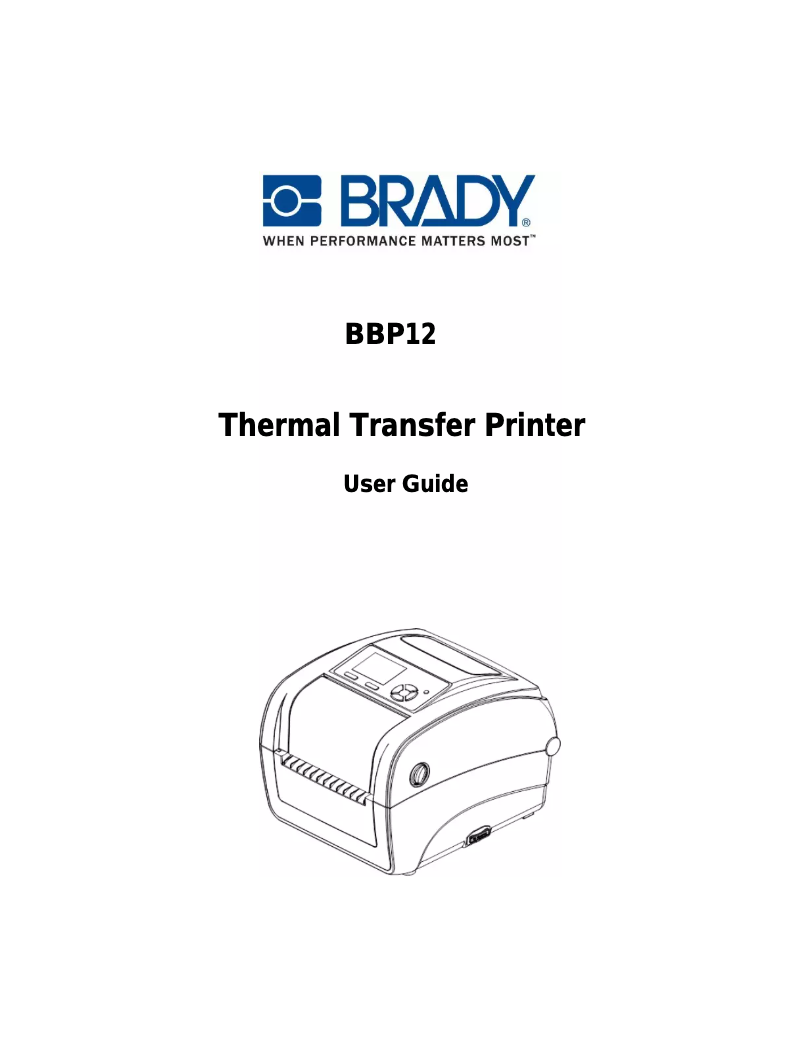 Page n°1 - Manuel utilisateur Brady People BBP12