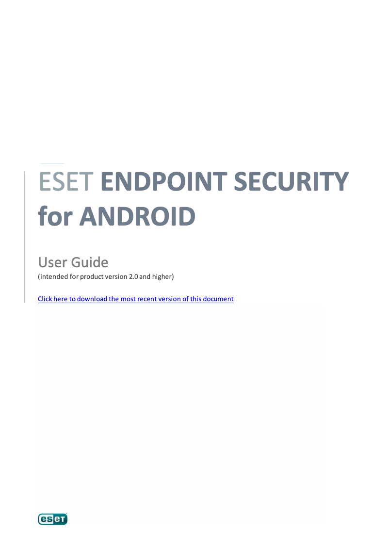 Page 1 de la notice Manuel utilisateur ESET Endpoint Security for Android
