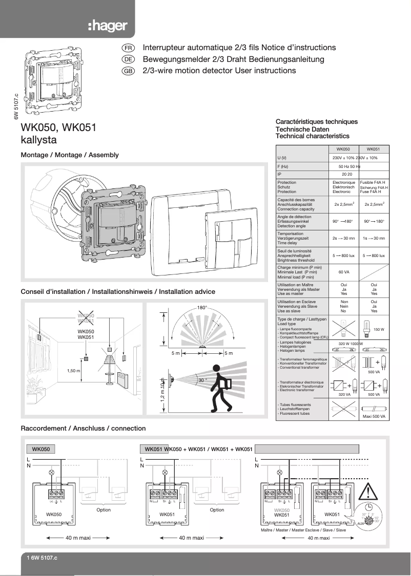 Image de la première page du manuel de l'appareil WK050