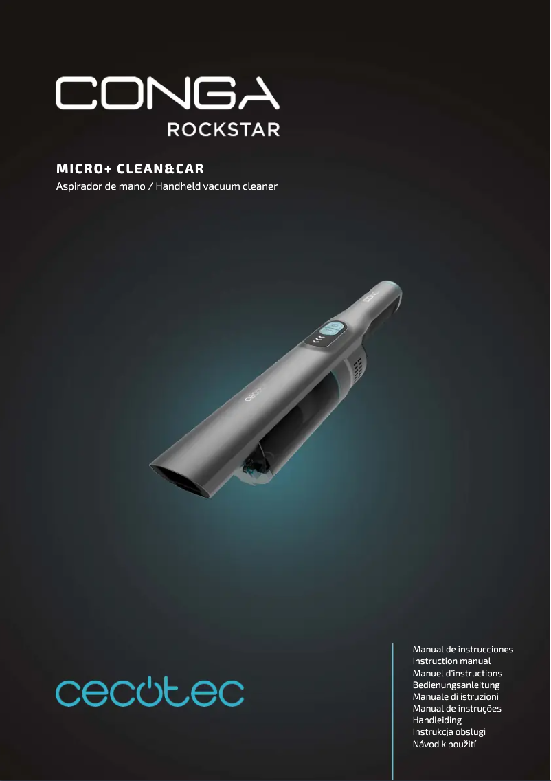 Page 1 de la notice Manuel utilisateur Cecotec Conga Rockstar Micro+ Clean&Car