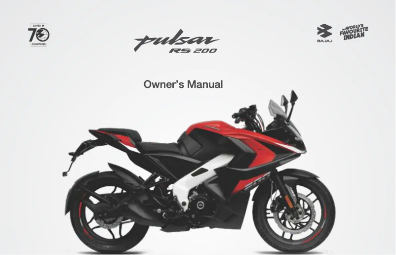 Página 1 del manual Manual de usuario Bajaj Pulsar RS 200
