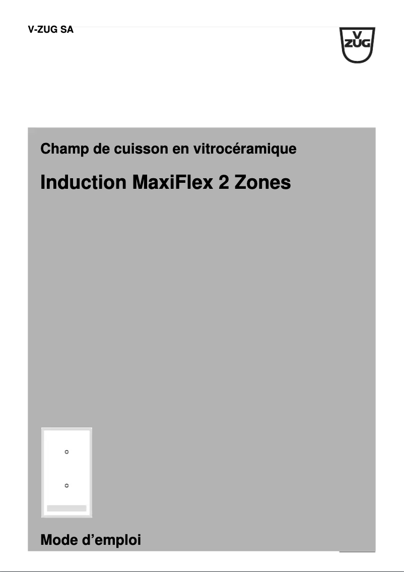 Page n°1 - Manuel utilisateur V-Zug GK26TIMSF