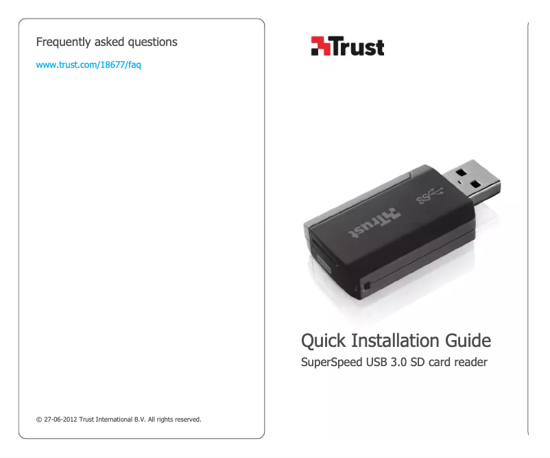 Página 1 del manual Manual de usuario Trust Superspeed USB 3.0 18677