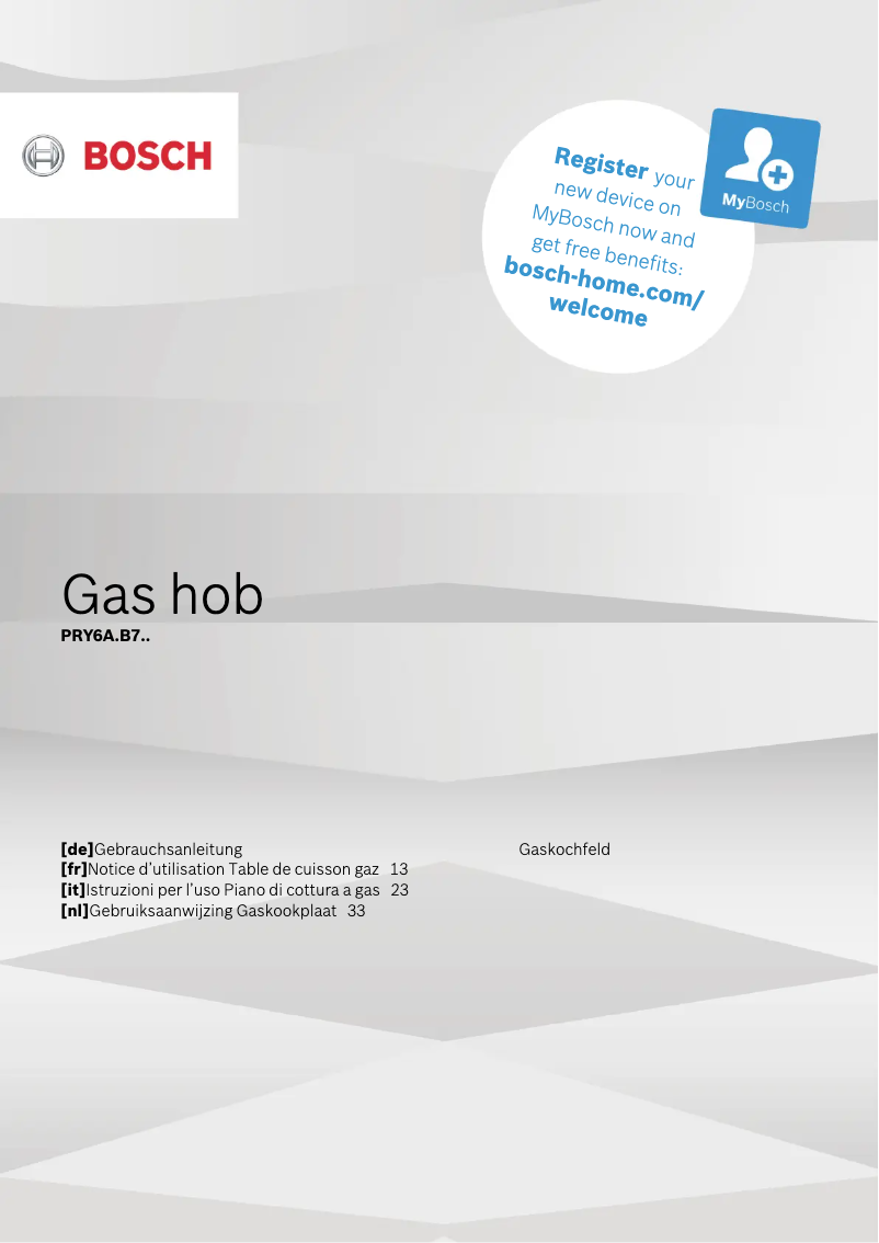 Page 1 of the manual User Manual Bosch PRY6A6B70