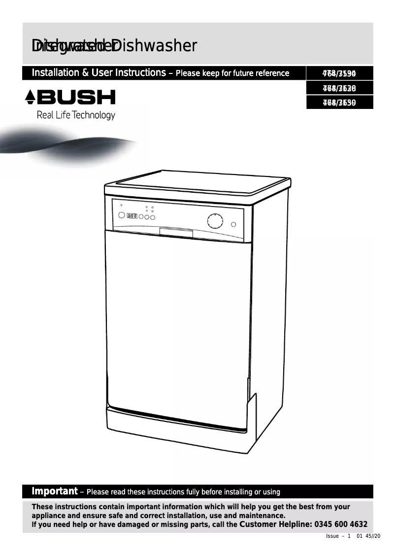 Page 1 de la notice Manuel utilisateur Bush WV9-6S