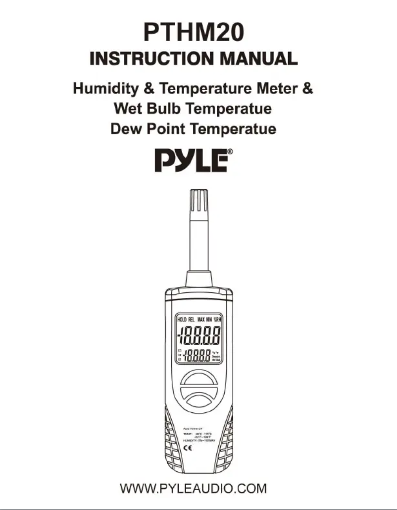 Imagen de la primera página del manual del dispositivo PTHM20