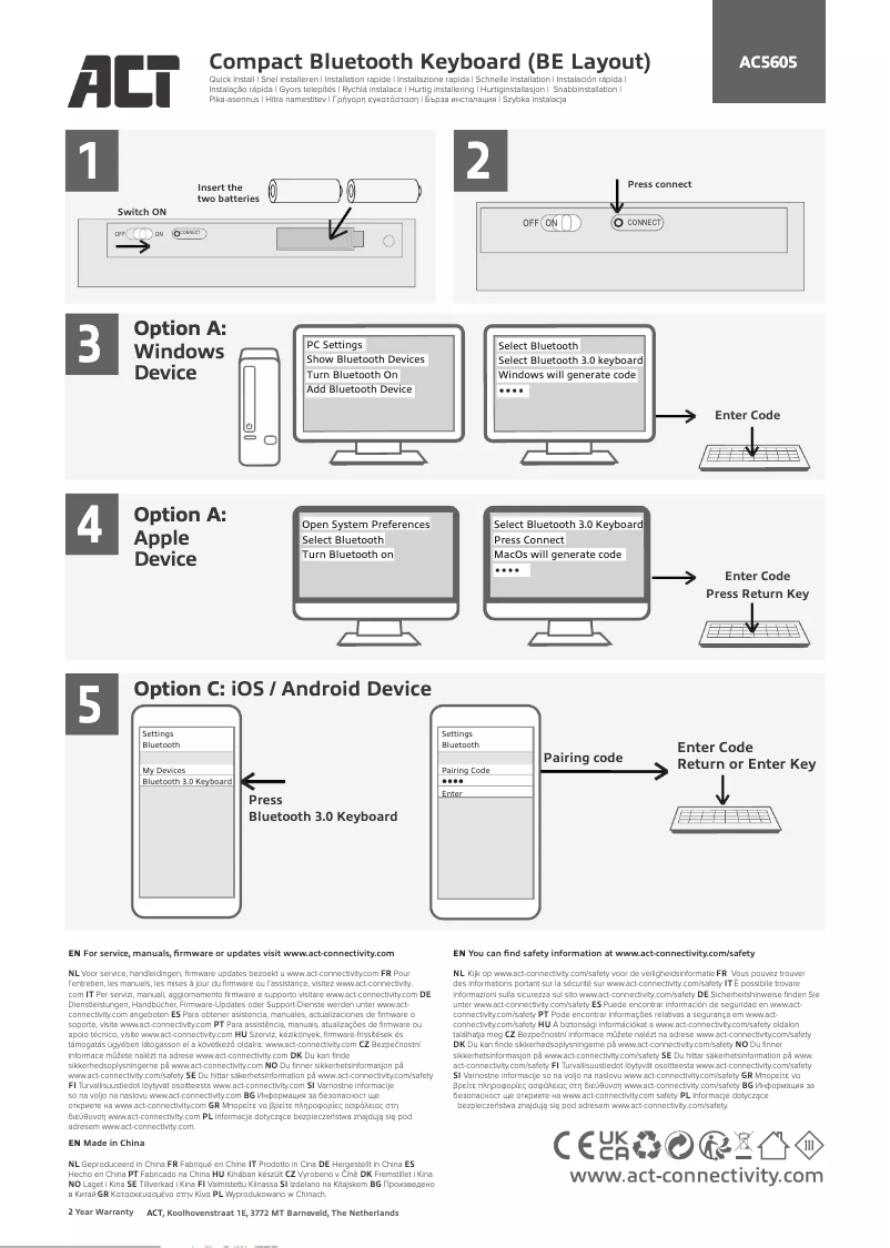 Page n°1 - Manuel utilisateur ACT AC5605