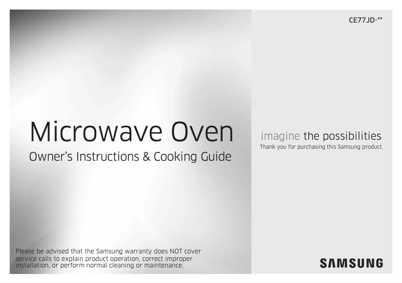 Page 1 de la notice Manuel utilisateur Samsung CE77JD-QB1