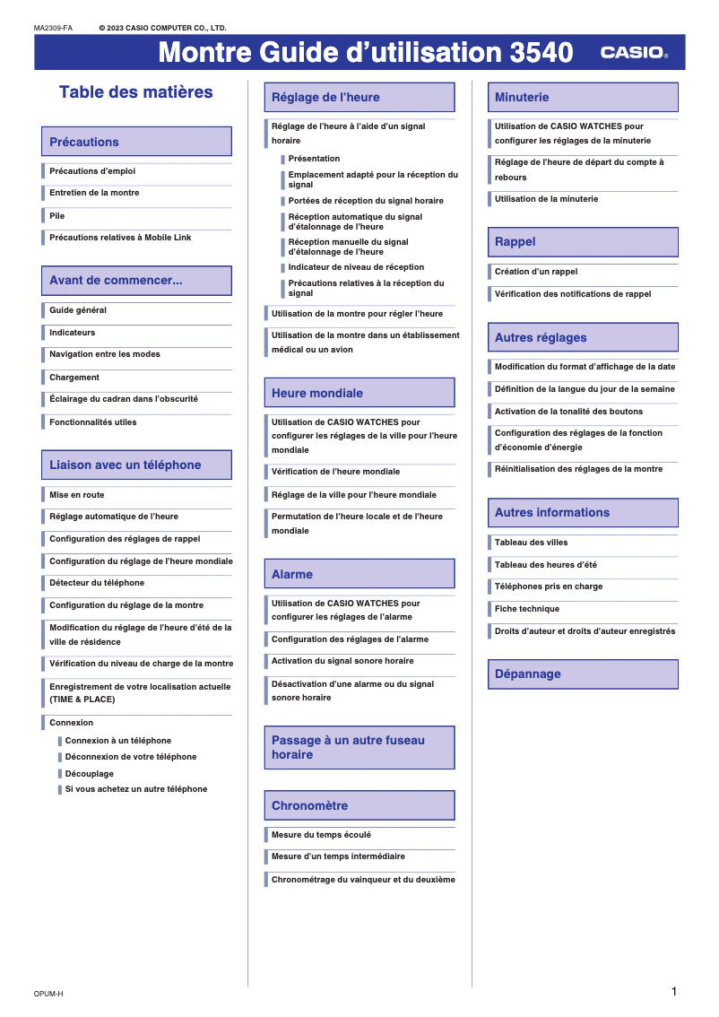 Page n°1 - Manuel utilisateur Casio G-shock DWE-5600