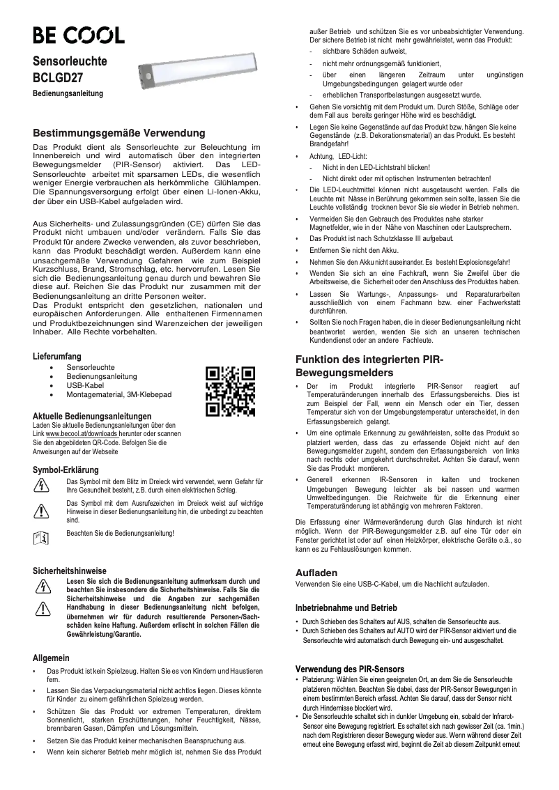 Image de la première page du manuel de l'appareil BCLGD27