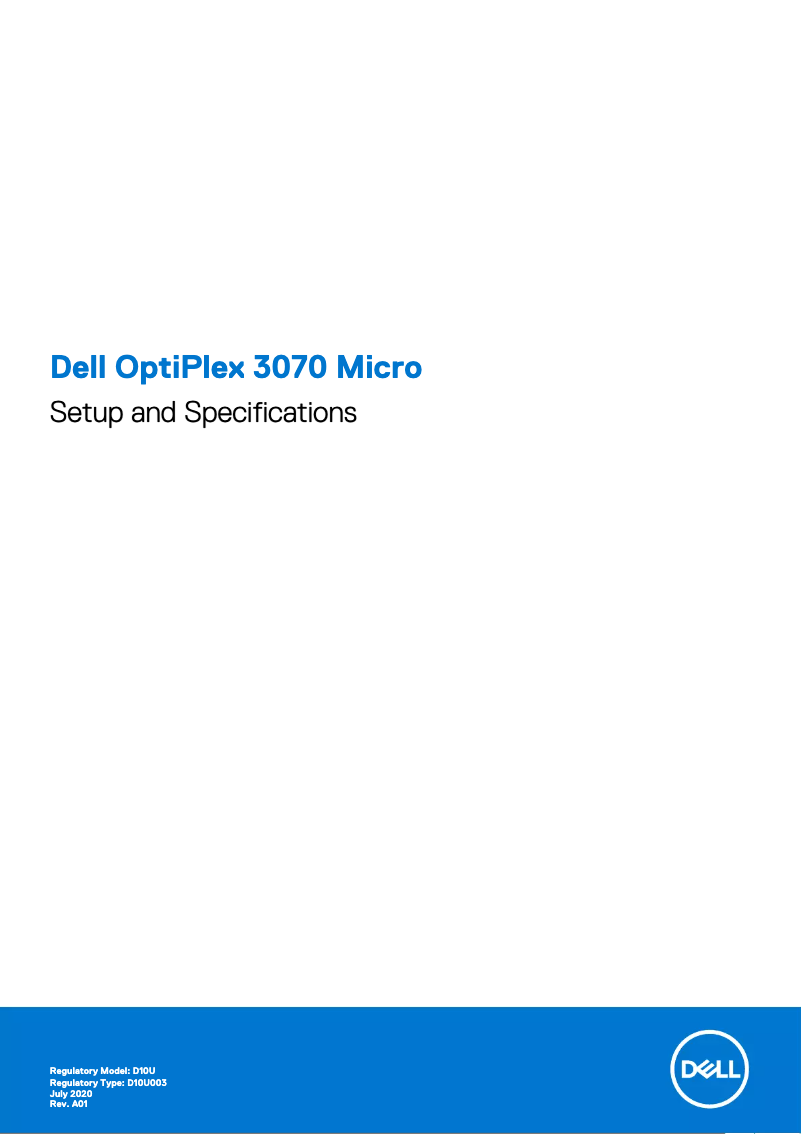 Page n°1 - Guide d'installation Dell OptiPlex 3070 Micro