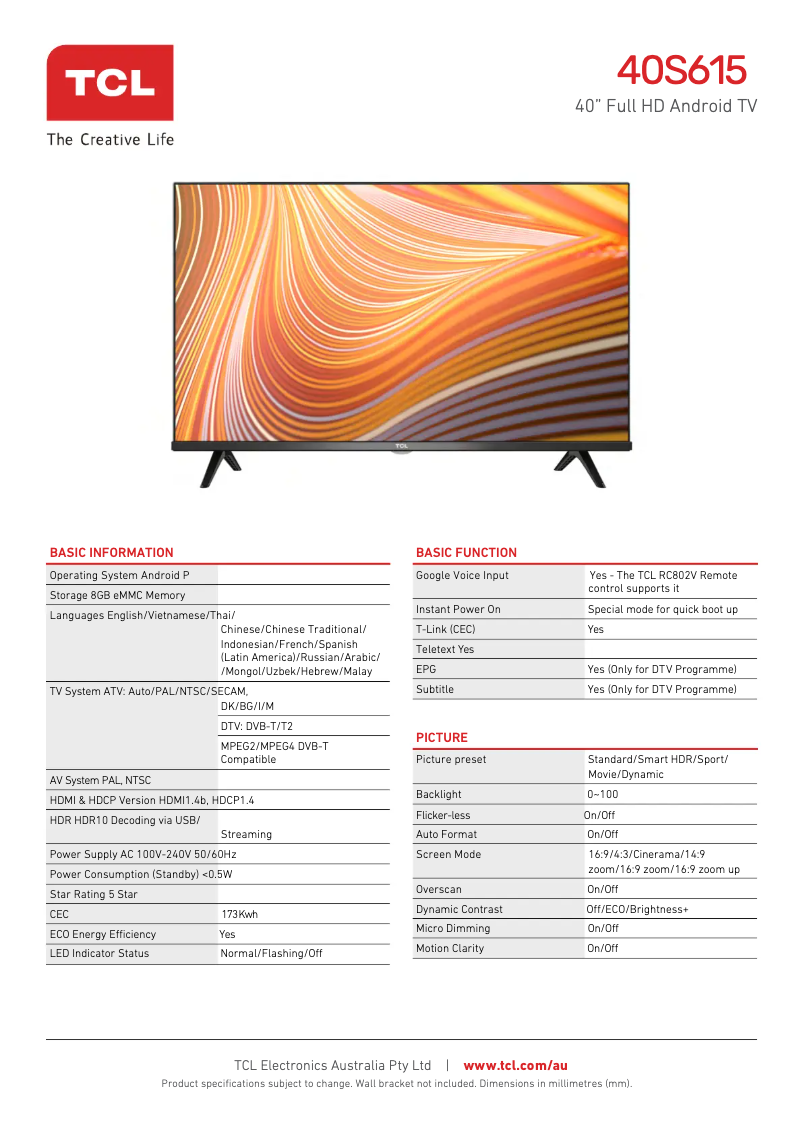 First page image of the manual for 40S615