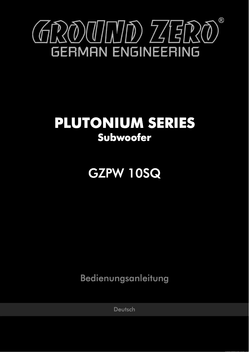 Imagen de la primera página del manual del dispositivo GZPW 10SQ