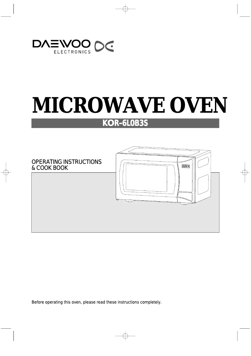 Page n°1 - Manuel utilisateur Daewoo KOR-6L0B3S
